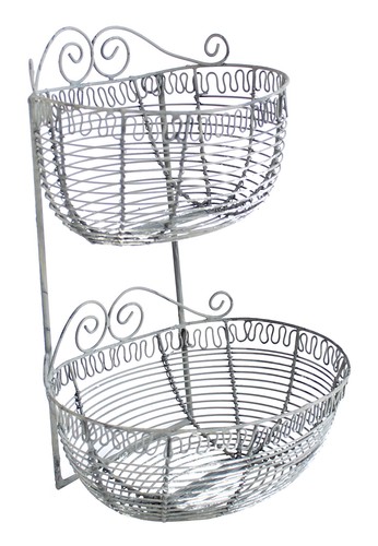 Korb etagere grau aus - korb,