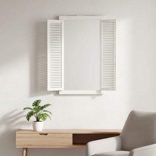 Wandspiegel mit fensterladen - mit, +