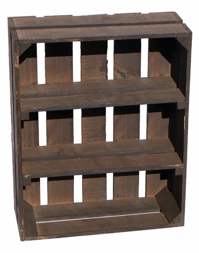 Flache holzkiste wilma dunkel - flache,