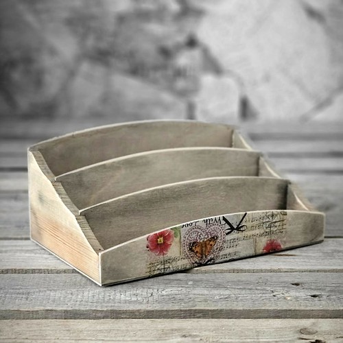 Vintage briefablage holzablage - briefablage,