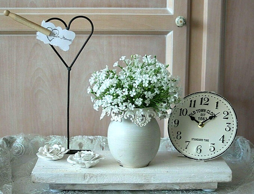 Shabby chic weiße holzablage - shabby,
